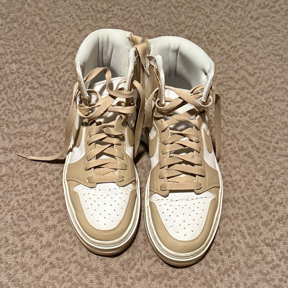 Nike Women's Platform Xtra Hitop in White and Tan